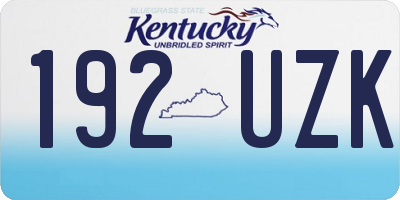 KY license plate 192UZK