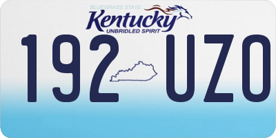KY license plate 192UZO