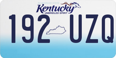 KY license plate 192UZQ