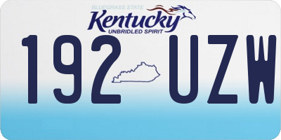 KY license plate 192UZW