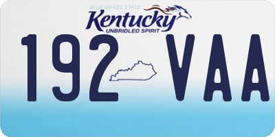 KY license plate 192VAA