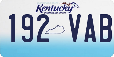 KY license plate 192VAB