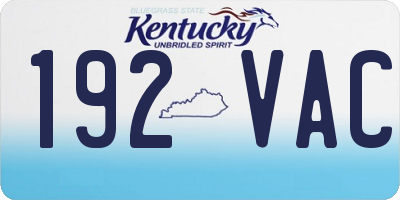 KY license plate 192VAC