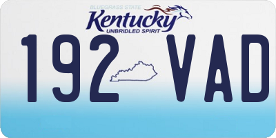 KY license plate 192VAD