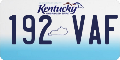 KY license plate 192VAF