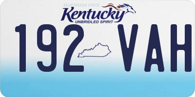 KY license plate 192VAH