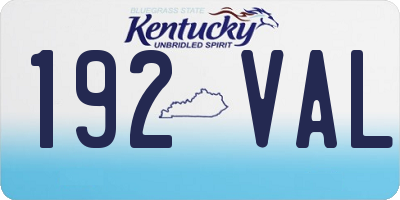 KY license plate 192VAL