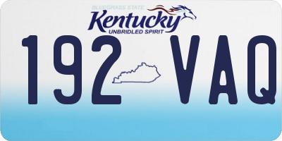 KY license plate 192VAQ