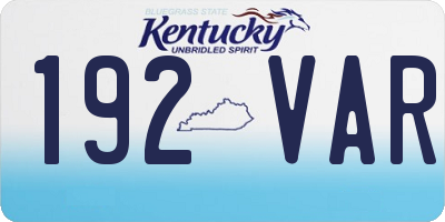 KY license plate 192VAR