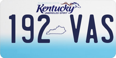 KY license plate 192VAS