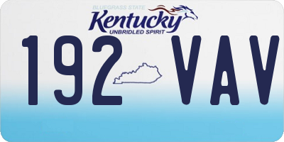 KY license plate 192VAV