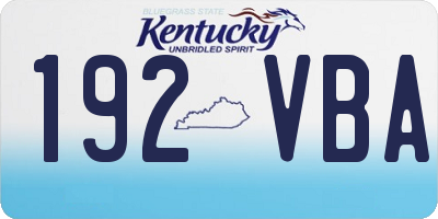 KY license plate 192VBA