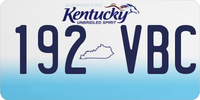 KY license plate 192VBC