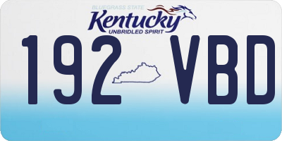 KY license plate 192VBD