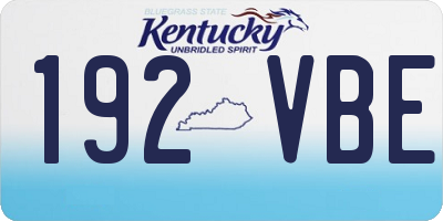KY license plate 192VBE