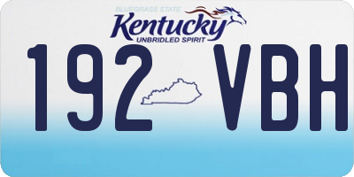 KY license plate 192VBH