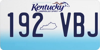 KY license plate 192VBJ