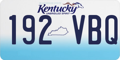 KY license plate 192VBQ