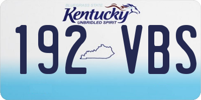 KY license plate 192VBS