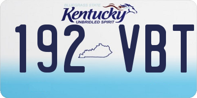 KY license plate 192VBT