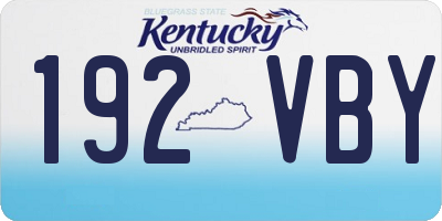 KY license plate 192VBY