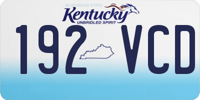 KY license plate 192VCD