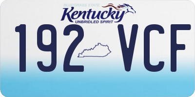 KY license plate 192VCF