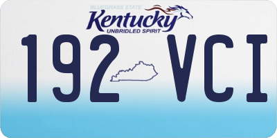 KY license plate 192VCI