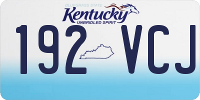 KY license plate 192VCJ