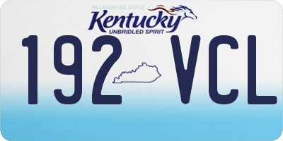 KY license plate 192VCL