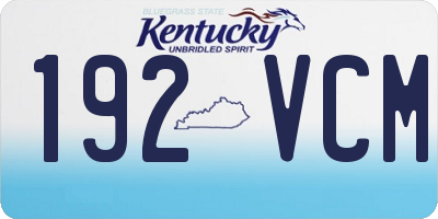 KY license plate 192VCM