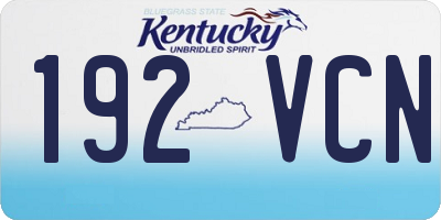 KY license plate 192VCN