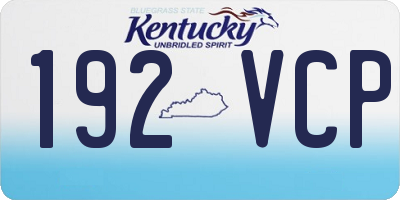 KY license plate 192VCP