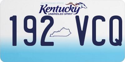 KY license plate 192VCQ