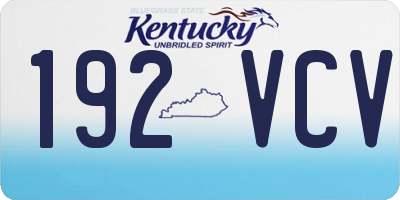 KY license plate 192VCV