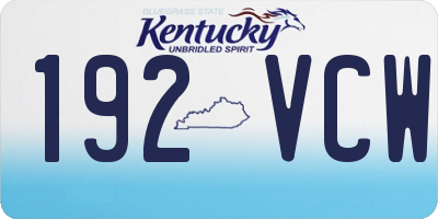 KY license plate 192VCW