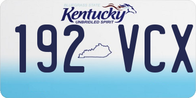 KY license plate 192VCX