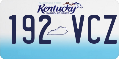 KY license plate 192VCZ