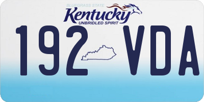 KY license plate 192VDA