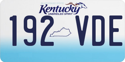KY license plate 192VDE