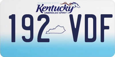 KY license plate 192VDF