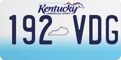KY license plate 192VDG