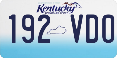 KY license plate 192VDO