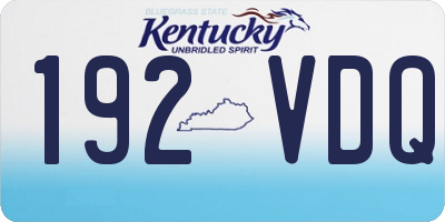 KY license plate 192VDQ
