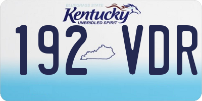 KY license plate 192VDR