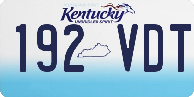 KY license plate 192VDT