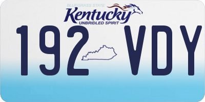 KY license plate 192VDY