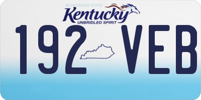 KY license plate 192VEB