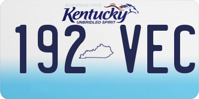 KY license plate 192VEC