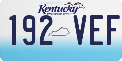 KY license plate 192VEF